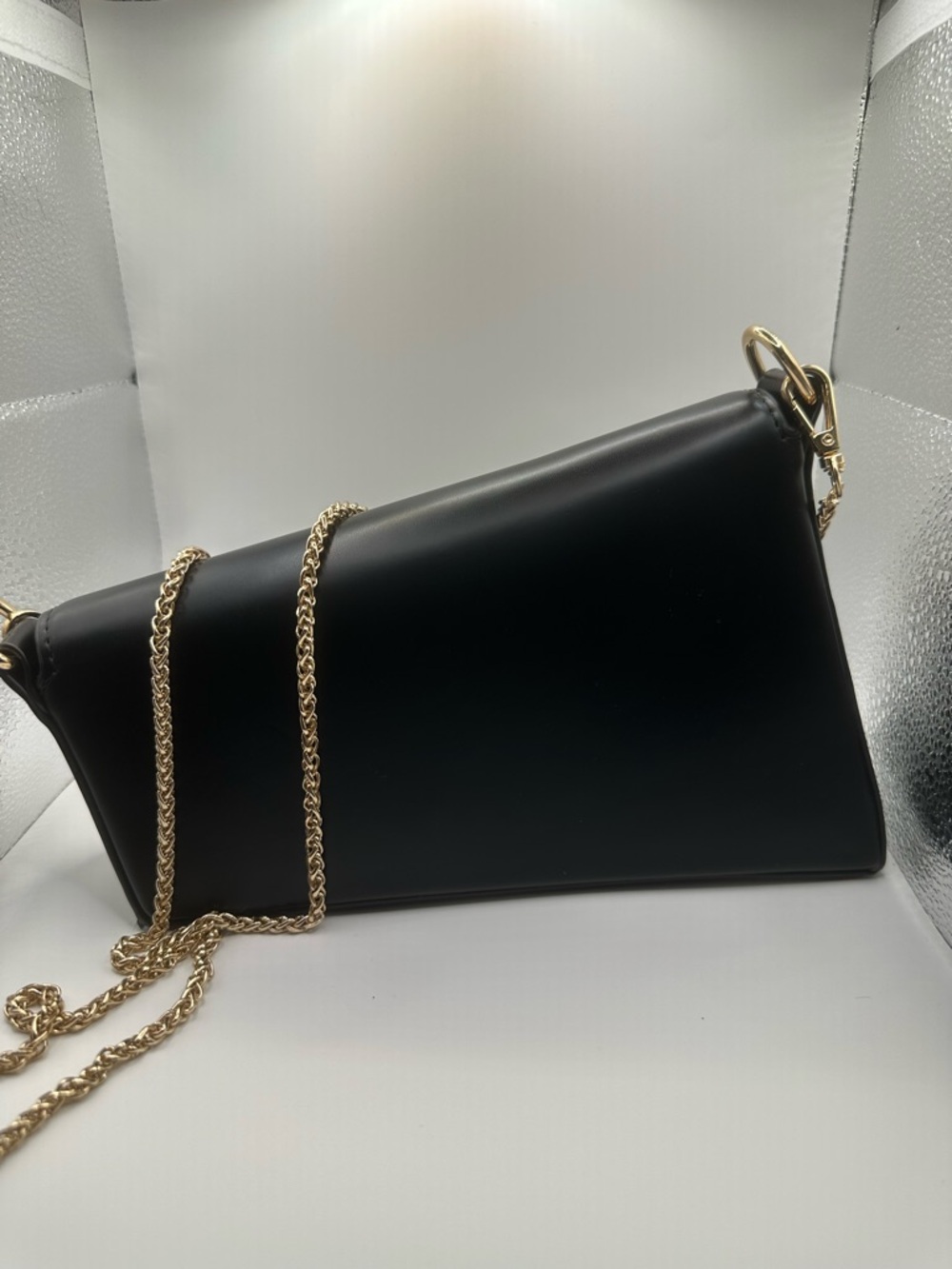 Urban Expressions Black Crossbody Bag with Gold Chain